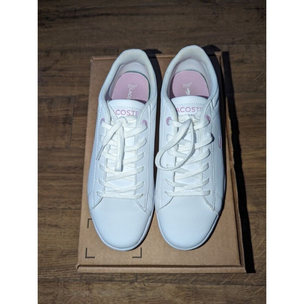 Lacoste Carnaby Evo 222 Womens Lace Up Sneakers White/Pink US Size 6